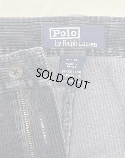 画像2: 90'S RALPH LAUREN "ANDREW PANT" ツープリーツ 太畝 コーデュロイパンツ ネイビー (VINTAGE)