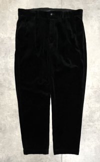 90'S RALPH LAUREN "ETHAN PANT" ツープリーツ 太畝 コーデュロイパンツ ブラック (VINTAGE)