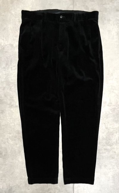 画像1: 90'S RALPH LAUREN "ETHAN PANT" ツープリーツ 太畝 コーデュロイパンツ ブラック (VINTAGE)