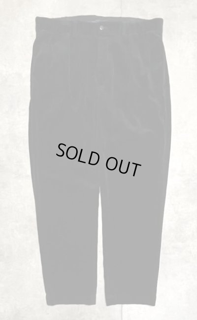 画像1: 90'S RALPH LAUREN "ETHAN PANT" ツープリーツ 太畝 コーデュロイパンツ ブラック (VINTAGE)