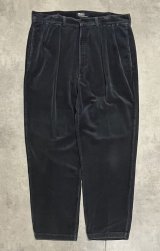 90'S RALPH LAUREN "ANDREW PANT" ツープリーツ 太畝 コーデュロイパンツ ネイビー (VINTAGE)
