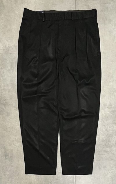 画像1: 90'S RALPH LAUREN ツープリーツ スラックス ブラック W36L30 (VINTAGE)