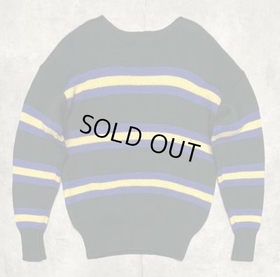 画像3: 90'S RALPH LAUREN ウール100% ローゲージ ボーダーニット ダークグリーン (VINTAGE)