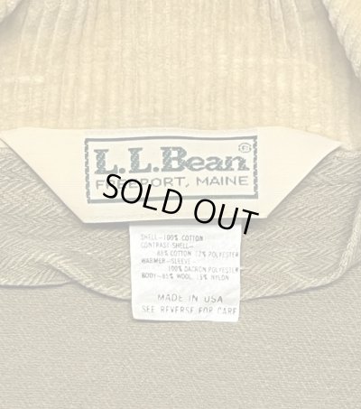 画像2: 80'S LL Bean 三角タグ 襟コーデュロイ ヘリンボーンツイル カバーオール カーキ USA製 (VINTAGE)