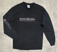 90'S LEXIS NEXIS "MISSION POSSIBLE" 袖プリント 長袖 Tシャツ ブラック (VINTAGE)