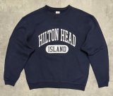 90'S SOFFE "HILTON HEAD ISLAND" 前Vガゼット付き スウェットシャツ ネイビー (VINTAGE)