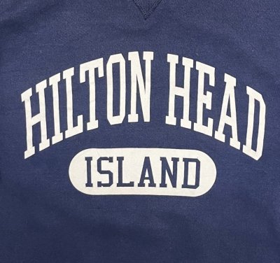 画像3: 90'S SOFFE "HILTON HEAD ISLAND" 前Vガゼット付き スウェットシャツ ネイビー (VINTAGE)