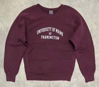 90'S MV SPORT "UNIVERSITY OF MAINE" ヘビーウエイト スウェットシャツ バーガンディ (VINTAGE)