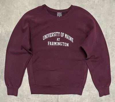 画像1: 90'S MV SPORT "UNIVERSITY OF MAINE" ヘビーウエイト スウェットシャツ バーガンディ (VINTAGE)