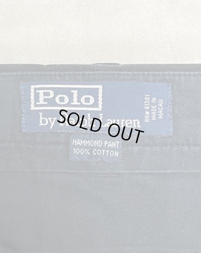 画像2: 90'S RALPH LAUREN "HAMMOND PANT" ツープリーツ チノパンツ ブラック W36L30 (VINTAGE)