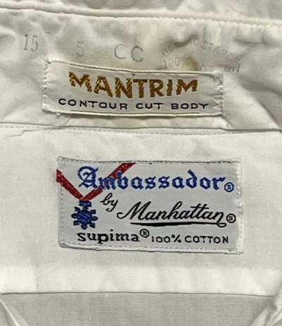 画像2: 60'S AMBASSADOR BY MANHATTAN ポプリンシャツ ホワイト (VINTAGE)