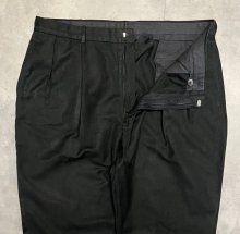 他の写真1: 90'S RALPH LAUREN リネン/コットン ツープリーツ スラックス ブラック W38L30 (VINTAGE)