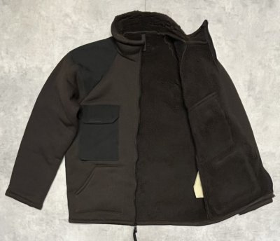 画像3: 90'S アメリカ軍 US ARMY ECWCS GEN1 ボアフリース ジャケット ブラウン/ブラック (DEADSTOCK)