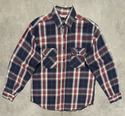 画像1: 80'S WEAR GUARD 三角タグ ヘビーフランネル ワークシャツ チェック柄 USA製 (VINTAGE)