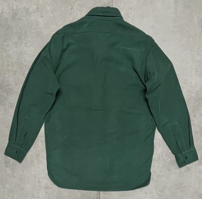 画像3: 70'S LL Bean 筆記体タグ シャモアクロスシャツ ダークグリーン (VINTAGE)