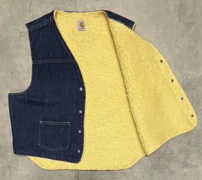 画像5: 80'S CARHARTT 裏地ボア デニムベスト インディゴ USA製 (VINTAGE)