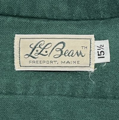 画像2: 70'S LL Bean 筆記体タグ シャモアクロスシャツ ダークグリーン (VINTAGE)