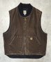画像1: 00'S CARHARTT 裏地キルティング ダックベスト フェードブラウン (VINTAGE) (1)