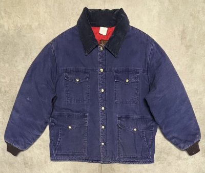 画像1: 80'S WALLS 裏地キルティング フロント４ポケット ダックジャケット ネイビー (VINTAGE)