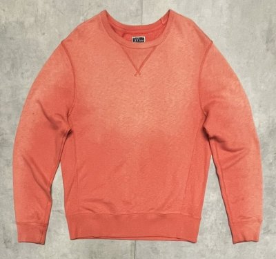 画像1: 00'S J.CREW 前Vガゼット付き クルーネック スウェットシャツ フェードオレンジ (VINTAGE)