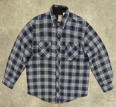 画像1: 90'S OUTDOOR EXCHANGE 裏地キルティング フランネルシャツ チェック柄 (VINTAGE)