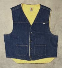 80'S CARHARTT 裏地ボア デニムベスト インディゴ USA製 (VINTAGE)