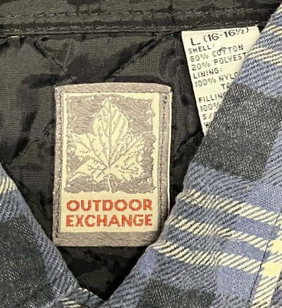 画像2: 90'S OUTDOOR EXCHANGE 裏地キルティング フランネルシャツ チェック柄 (VINTAGE)