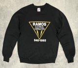 80'S JERZEES ラグランスリーブ 両面プリント スウェットシャツ ブラック USA製 (VINTAGE)