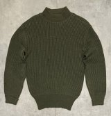 40'S アメリカ軍 US NAVY ウール モックネック デッキセーター オリーブ (VINTAGE) 
