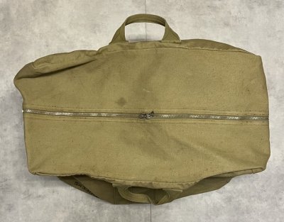 画像4: 40'S アメリカ軍 US NAVY "PARACHUTE TRAVELING BAG" キャンバスバッグ KWIKアルミジップ カーキ (VINTAGE)