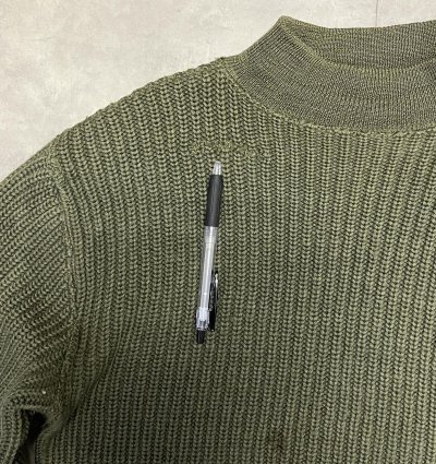 画像5: 40'S アメリカ軍 US NAVY ウール モックネック デッキセーター オリーブ (VINTAGE) 