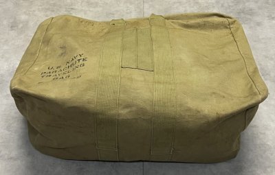 画像6: 40'S アメリカ軍 US NAVY "PARACHUTE TRAVELING BAG" キャンバスバッグ KWIKアルミジップ カーキ (VINTAGE)