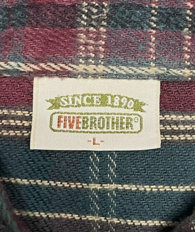 画像2: 90'S FIVE BROTHER ヘビーフランネル ワークシャツ チェック柄 USA製 (VINTAGE)