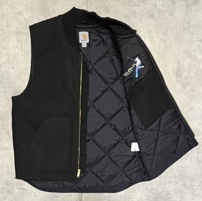 画像3: CARHARTT 裏地キルティング ダックベスト ブラック (DEADSTOCK)