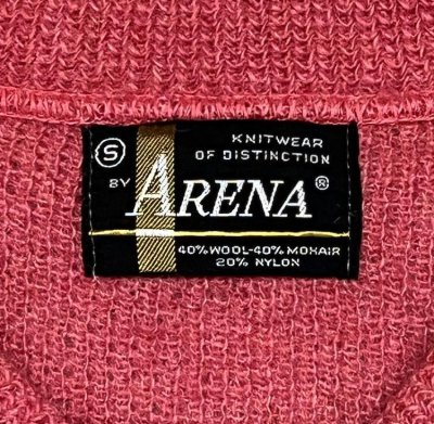 画像2: 60'S ARENA Vネック モヘアセーター マゼンタピンク (VINTAGE)