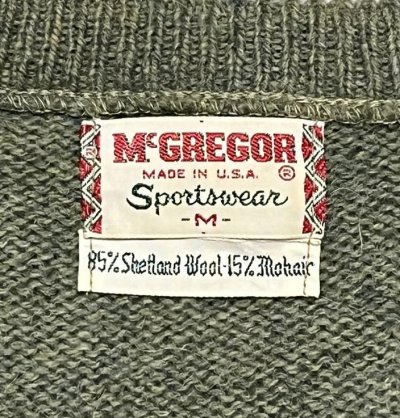 画像2: 60'S McGREGOR Vネック モヘアセーター モスグリーン USA製 (VINTAGE) 