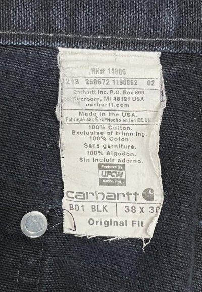 画像3: CARHARTT ダブルニー ダック ペインターパンツ ブラック USA製 (VINTAGE)