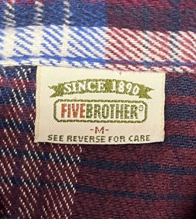 画像2: 90'S FIVE BROTHER ヘビーフランネル ワークシャツ チェック柄 USA製 (VINTAGE)