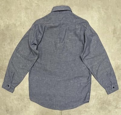 画像3: 70'S FIVE BROTHER コットン100% シャンブレーシャツ ブルー USA製 (VINTAGE)