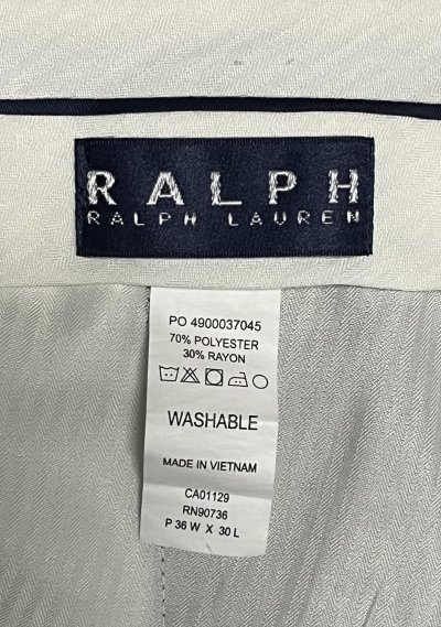 画像2: RALPH LAUREN ポリエステル/レーヨン ツープリーツ スラックス ライトブラウン (VINTAGE)