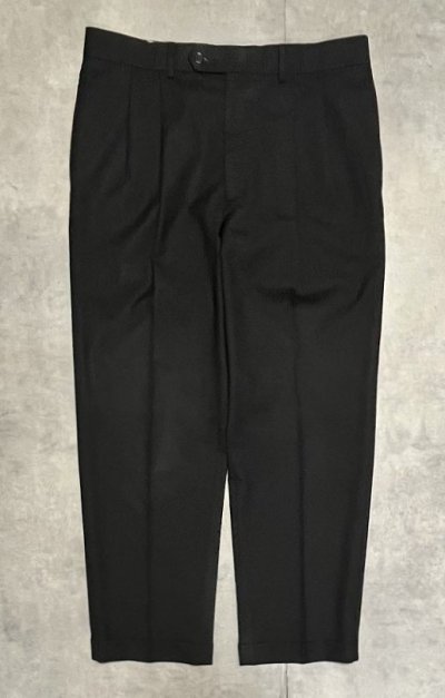 画像1: RALPH LAUREN ウール100% ツープリーツ スラックス ブラック (VINTAGE)