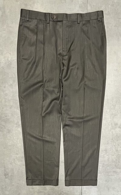 画像1: RALPH LAUREN ポリエステル/レーヨン ツープリーツ スラックス ライトブラウン (VINTAGE)