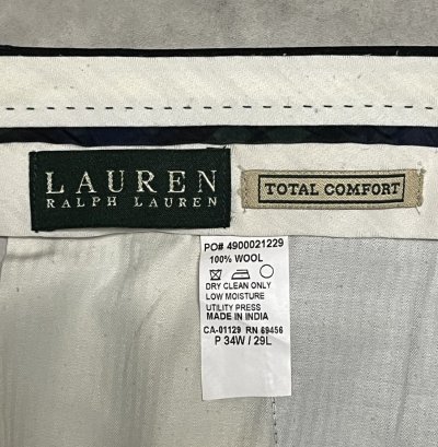 画像2: RALPH LAUREN ウール100% ツープリーツ スラックス ブラック (VINTAGE)