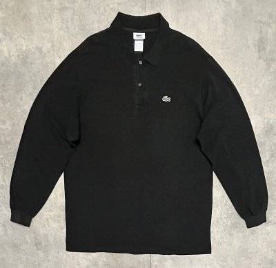 画像1: 90'S CHEMISE LACOSTE 長袖 ポロシャツ ブラック フランス製 (VINTAGE)