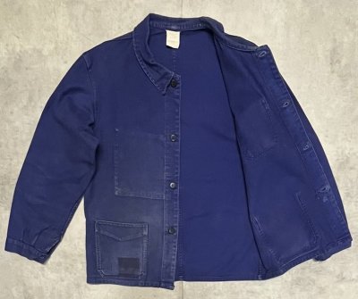 画像5: 60'S SOLIDA Vポケット フレンチワーク カバーオール ブルー フランス製 (VINTAGE)