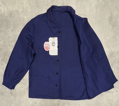 画像3: 60'S BLEU DE VERDUN フレンチワーク ワークジャケット カバーオール ブルー フランス製 (DEADSTOCK)
