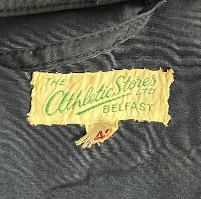 画像2: 40'S THE ATHLETIC STORES ハリントンジャケット AEROコの字留めジップ ダークブルー (VINTAGE)