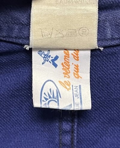 画像3: 60'S SOLIDA Vポケット フレンチワーク カバーオール ブルー フランス製 (VINTAGE)