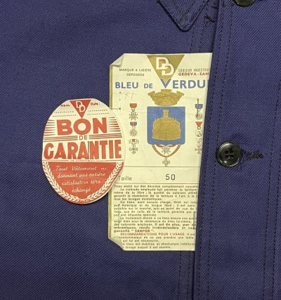 画像4: 60'S BLEU DE VERDUN フレンチワーク ワークジャケット カバーオール ブルー フランス製 (DEADSTOCK)