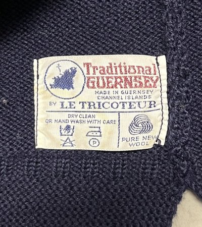 画像2: 80'S LE TRICOTEUR 旧タグ ガンジーセーター ネイビー イギリス（ガンジーアイランド）製 (VINTAGE)